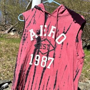 Aeropostale Red/Black Tie Died Muscle Shirt